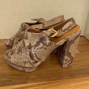 KORS Michael Kors Snakeskin Platform Heels 6.5